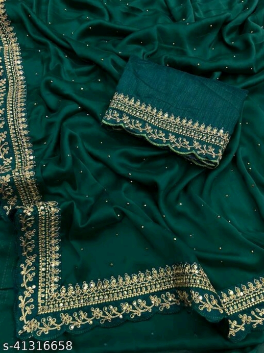 Embroidered Lace work saree uploaded by DhNiK Creation on 6/19/2023