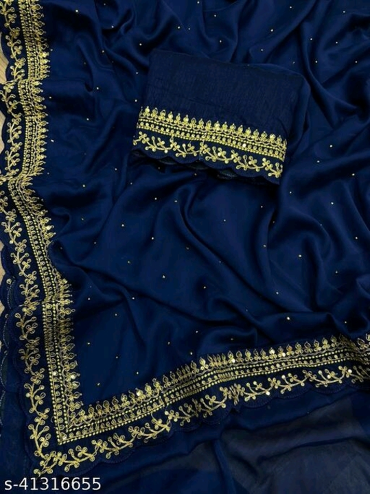 Embroidered Lace work saree uploaded by DhNiK Creation on 6/19/2023