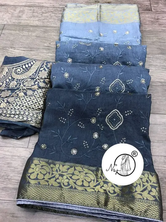 Presents  party wear Saree*
   
👉keep shopping with us 

🥰Original product NSJ🥰🥰


👉👉pure rusy uploaded by Gota Patti manufacturing on 6/19/2023