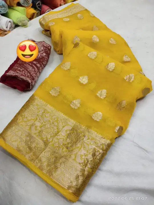This Summer Season Special organza Butti Zari Saree 💠💠
⚡⚡⚡⚡Super Posting👌👌
New launched💘💘💘💘
 uploaded by Gota Patti manufacturing on 6/19/2023