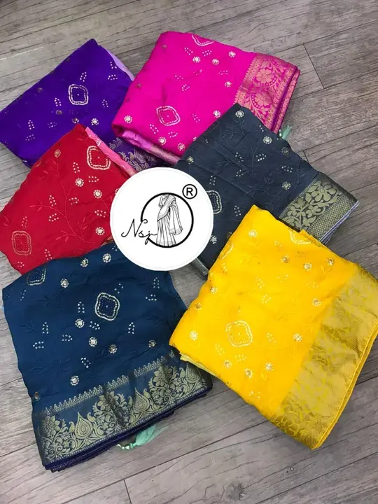 Presents  party wear Saree*
   
👉keep shopping with us 

🥰Original product NSJ🥰🥰


👉👉pure rusy uploaded by Gotapatti manufacturer on 6/20/2023
