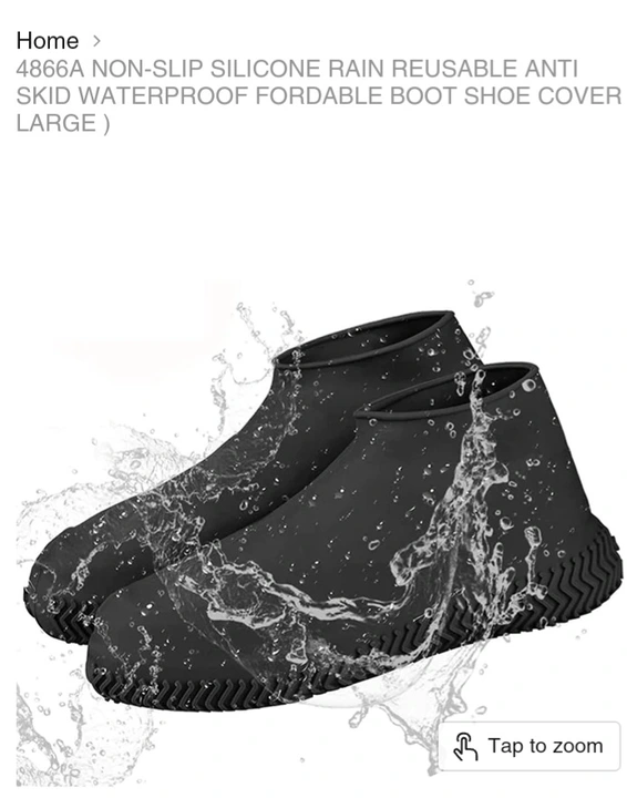  NON-SLIP SILICONE RAIN REUSABLE ANTI SKID WATERPROOF FORDABLE BOOT SHOE COVER ( LARGE ) uploaded by business on 6/20/2023