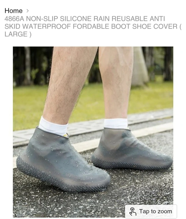  NON-SLIP SILICONE RAIN REUSABLE ANTI SKID WATERPROOF FORDABLE BOOT SHOE COVER ( LARGE ) uploaded by Rahul industry on 6/20/2023