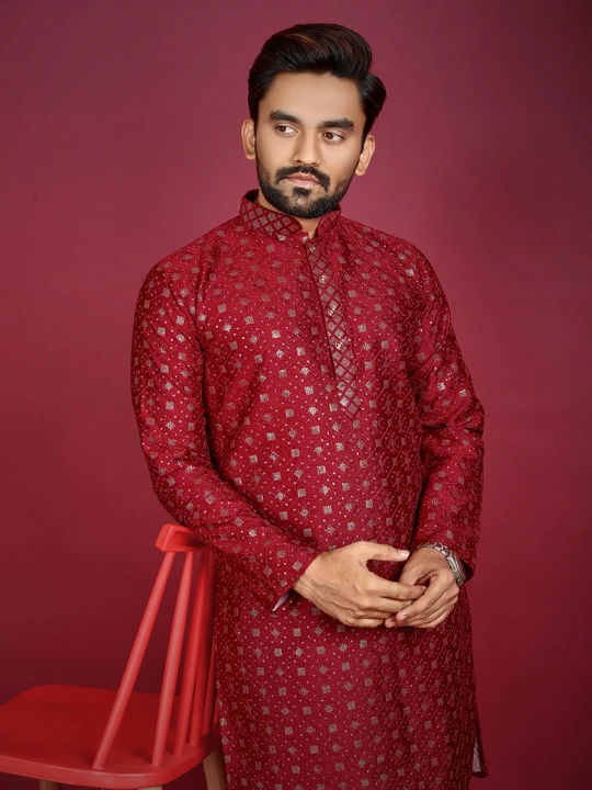 Mens heavy worked kurta uploaded by business on 6/20/2023