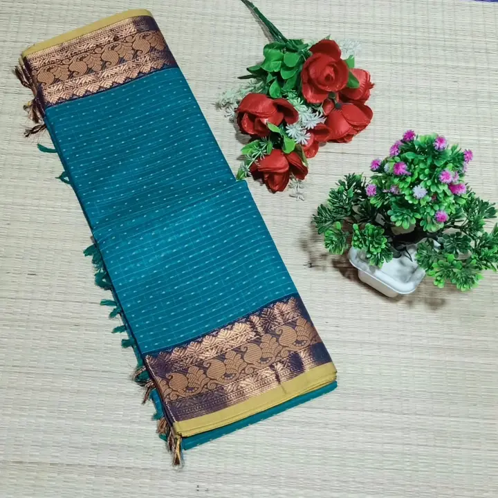 With blouse saree  uploaded by Cotton sarees on 6/20/2023