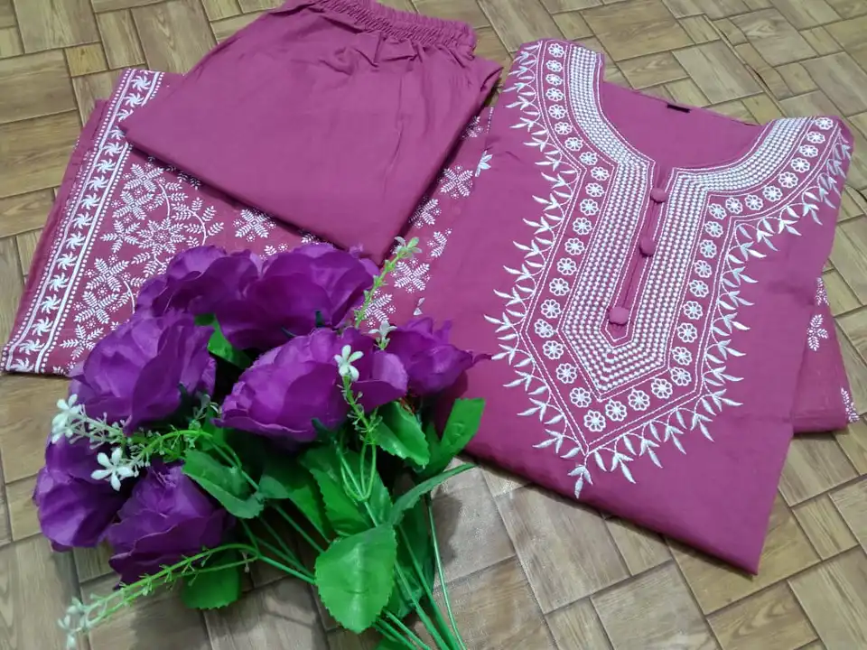 Cotton embroidered kurti uploaded by business on 6/20/2023