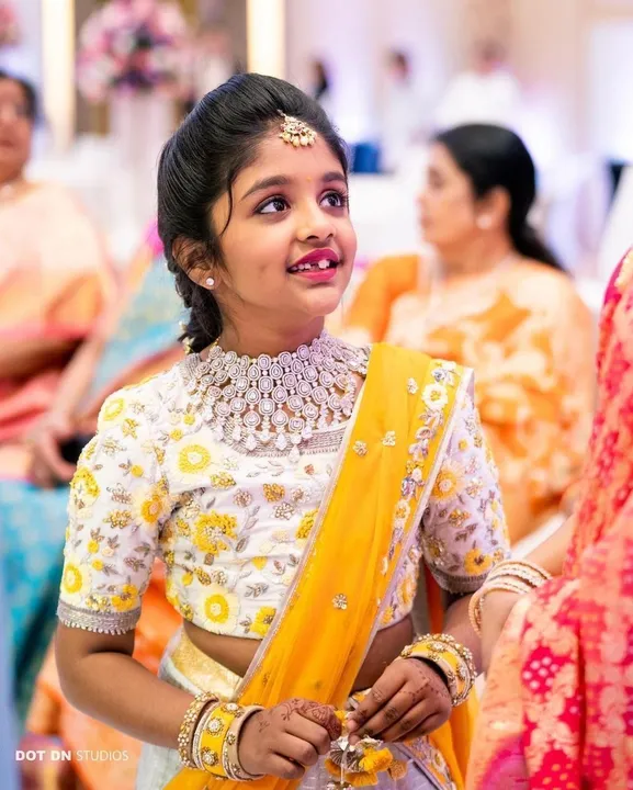 *New kids wear *
 * GF😊😊*
*half SAREES....💃*

💃🏻*Traditional Kanchipuram rani &yellow color wea uploaded by Aanvi fab on 6/20/2023