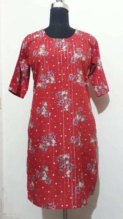 Indo cotton kurti with zari Lining  uploaded by Glitters Garments on 5/29/2024