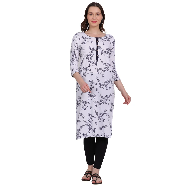 Rayon Floral Printed Long Kurti uploaded by business on 6/20/2023