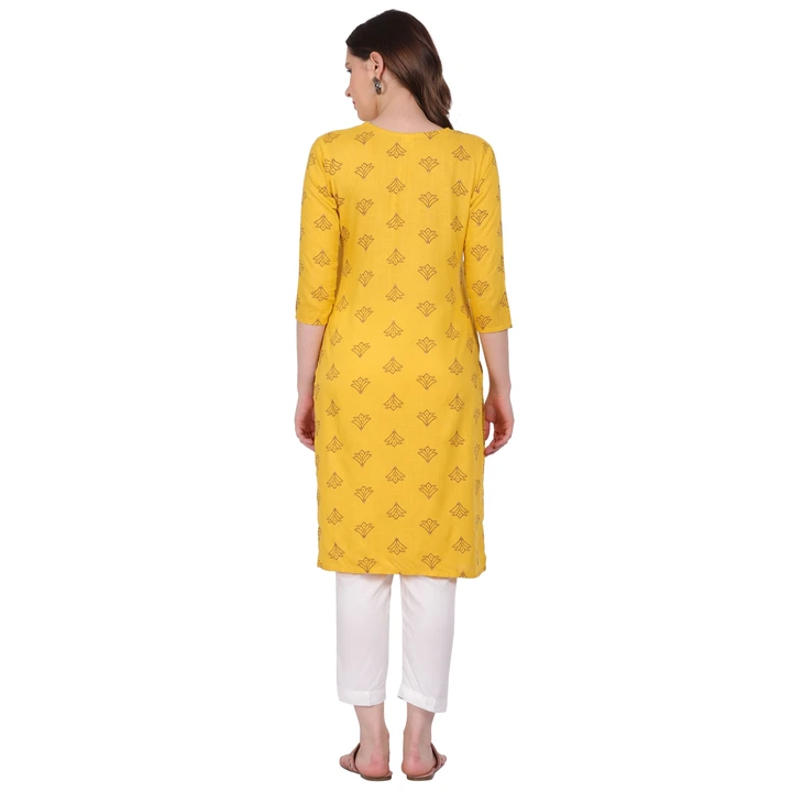 Rayon Floral Print Long Kurti with White Pant uploaded by MI GROUP GARMENTS on 6/20/2023