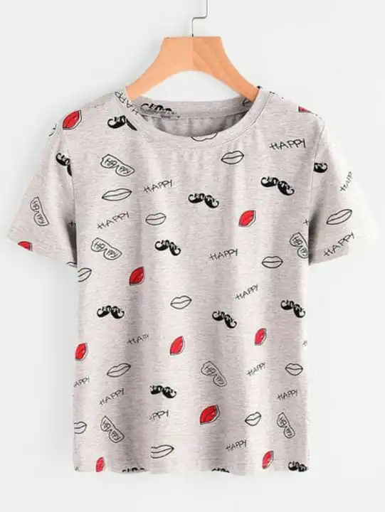 Women T-shirt Half sleeve Printed all over Round Neck  uploaded by Aasma Fashion Knitwear on 6/20/2023