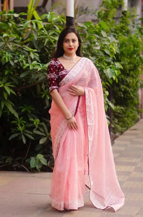 soft organza saree  uploaded by SHIVAMA 7543840588 on 6/20/2023