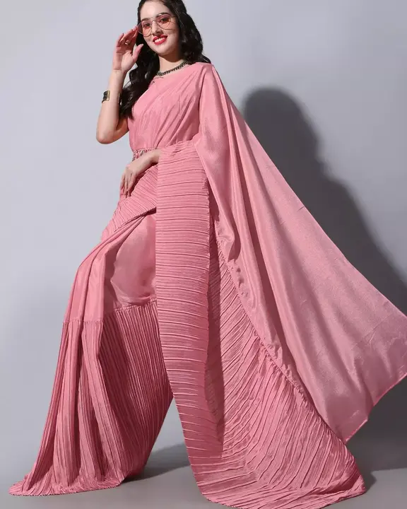 Women crush chinon saree uploaded by Crown global imports and exports on 6/20/2023