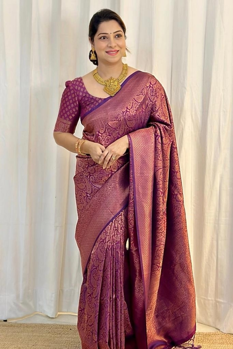 Rich pallu with allover zari weaving design saree uploaded by DHANANJAY CREATIONS on 6/20/2023
