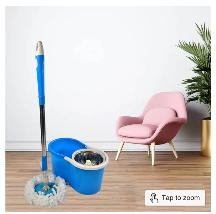 SPIN FLOOR CLEANING EASY ADVANCE TECH BUCKET MOP AND ROTATING STEEL POLE HEAD WITH 2 MICROFIBER REFI uploaded by business on 6/20/2023