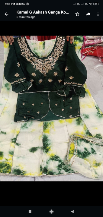 Pure upasa silk 12 Kali lehnga whith pepalampure hand gota pati work fhull sathich  uploaded by business on 6/20/2023