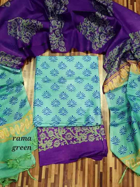 Katan silk suit uploaded by Sharka Fabrics on 6/20/2023