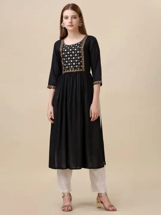 NAYRA KURTI WITH EMBROIDERY WORK uploaded by Rang Bhoomi on 6/20/2023