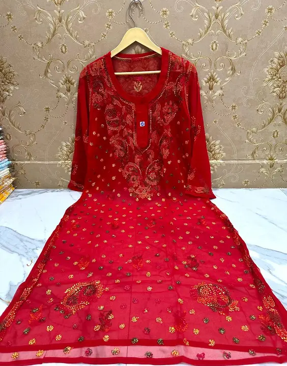 Georgette kurti uploaded by business on 6/20/2023