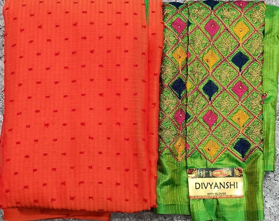 Silk saree with allover butta and designer blouse uploaded by business on 3/14/2021