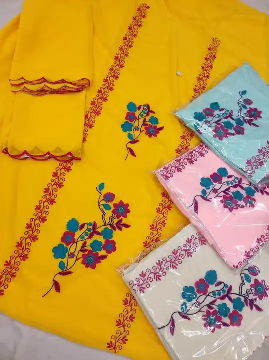 Georgette suit with Georgette dupatta uploaded by Manish sales on 6/20/2023