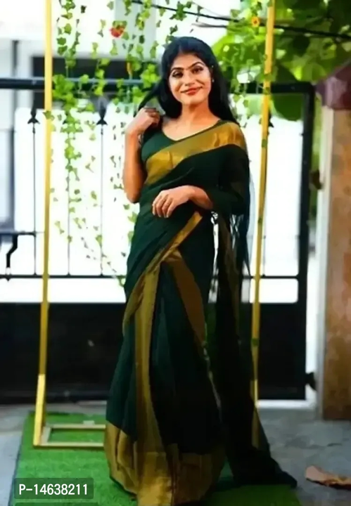 Classic Chiffon Zari Border Saree With Blouse Piece  uploaded by VAIBHAV COLLECTIONS on 6/21/2023