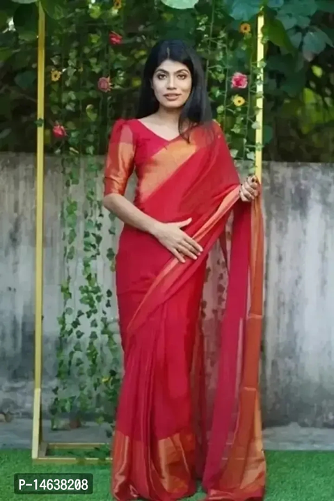 Classic Chiffon Zari Border Saree With Blouse Piece  uploaded by VAIBHAV COLLECTIONS on 6/21/2023