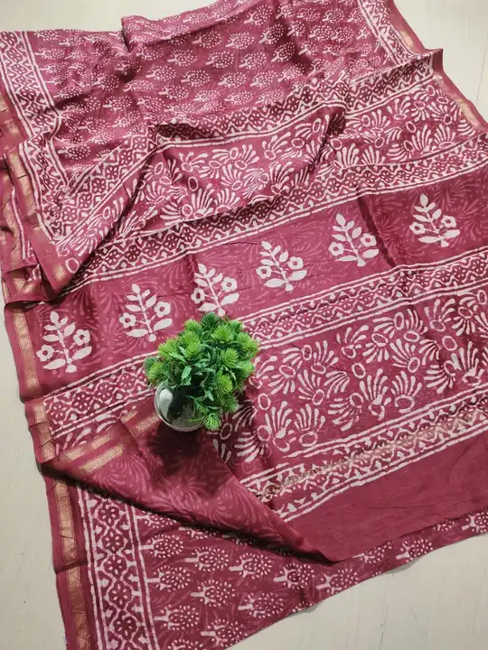 मर्सराइज सिल्क चंदेरी uploaded by Chanderi handloom saree on 6/21/2023