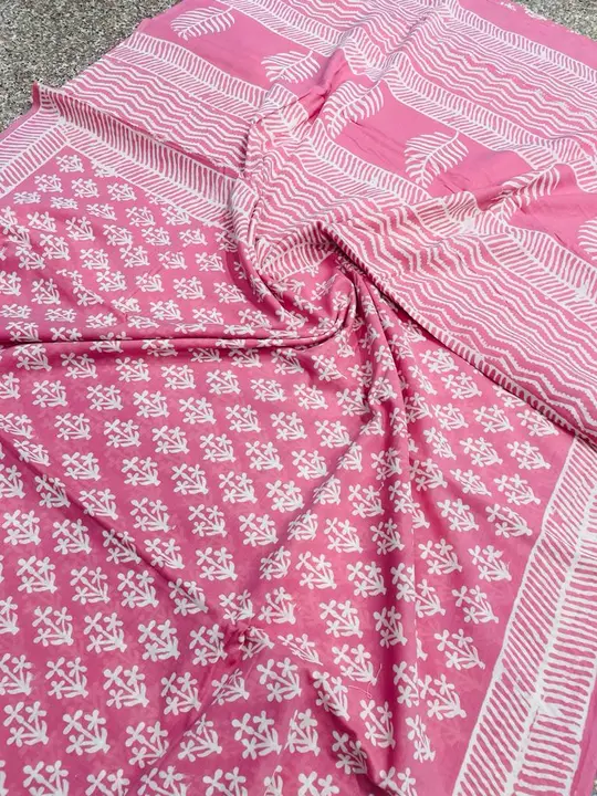 Cotton hand block saree  uploaded by Indiana Creations  on 6/21/2023