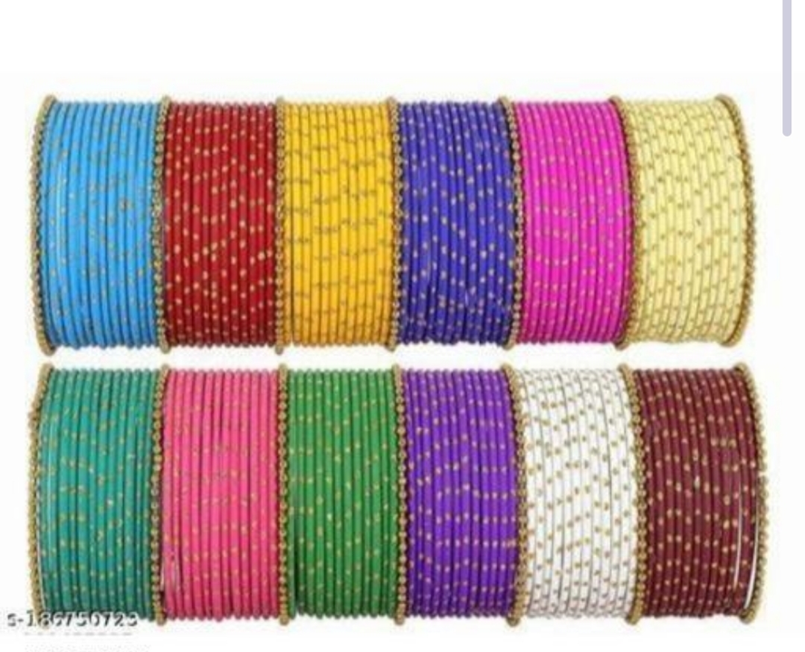 Metal Alloy Bangles with 12 golden plated Bangles  uploaded by MK Bangles on 6/3/2024
