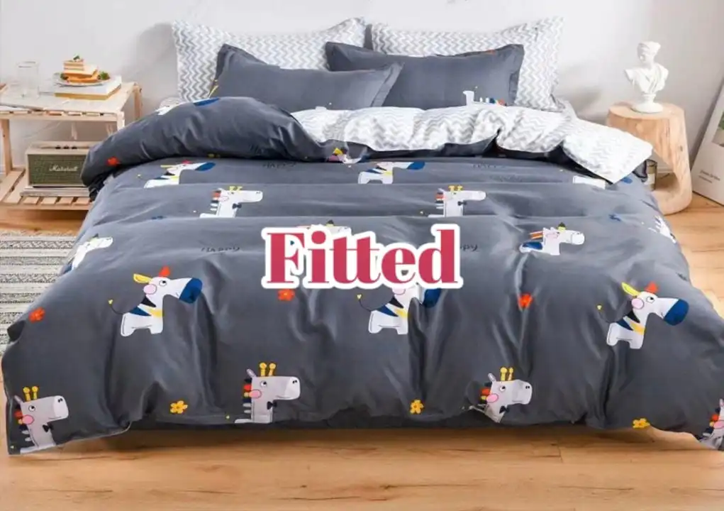 King Size Kids Print Fitted Bedsheet Set uploaded by Priya enterprises on 6/21/2023