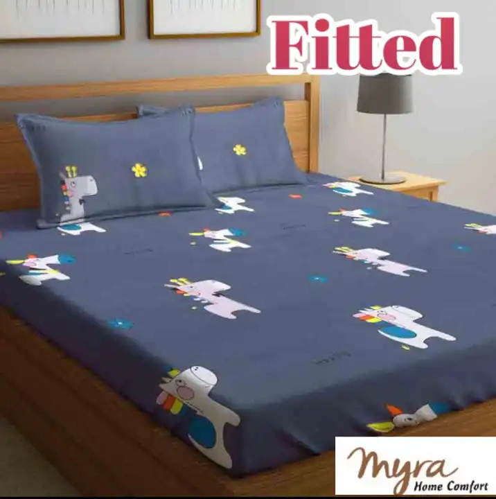 King Size Kids Print Fitted Bedsheet Set uploaded by Priya enterprises on 6/21/2023