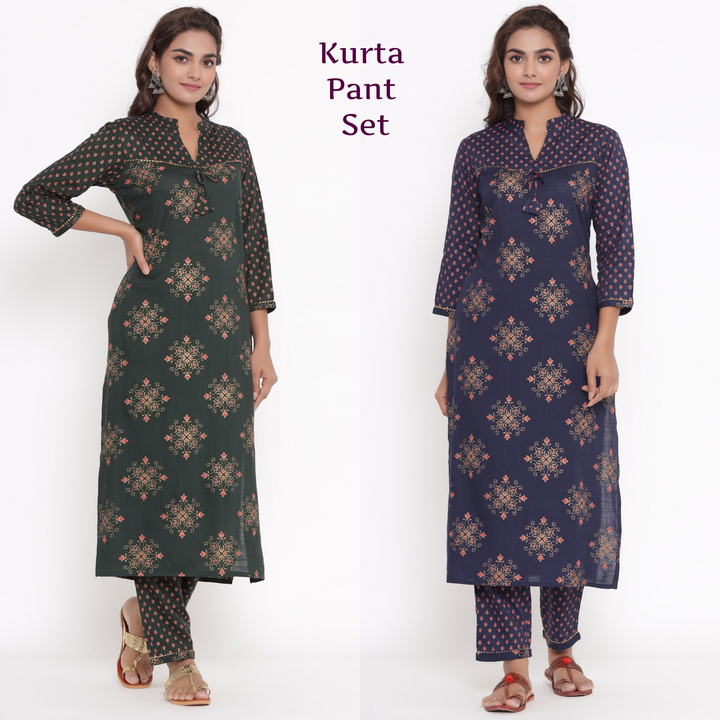 Ethnic Print6kurta pant set for women uploaded by Super sales on 6/21/2023