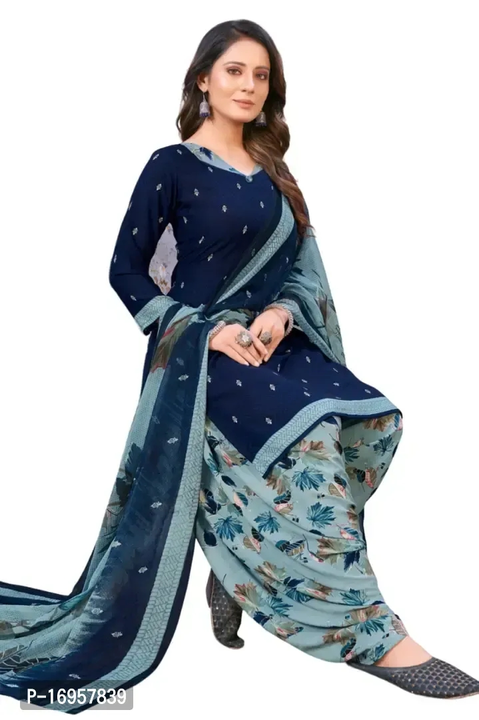 Beautiful American crepe printed dress material  with dupatta  uploaded by RARGROUP  on 6/21/2023