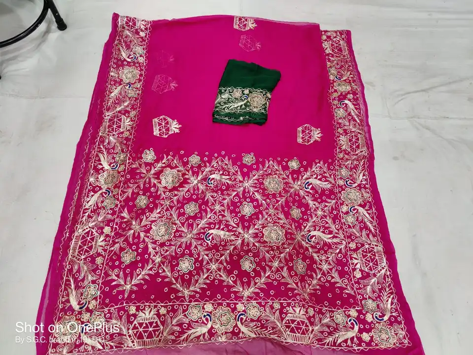 Nasjbin chiffon saree uploaded by Gotta bandej manufacturer on 6/21/2023
