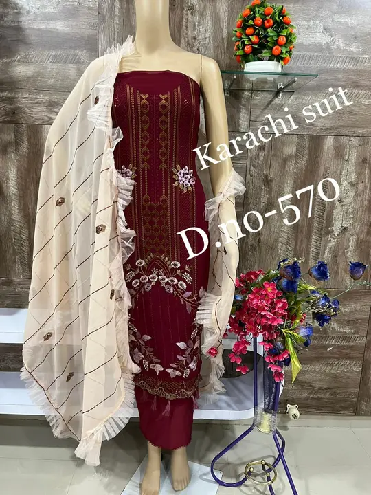 Karachi suit uploaded by Heena fashion house on 6/21/2023