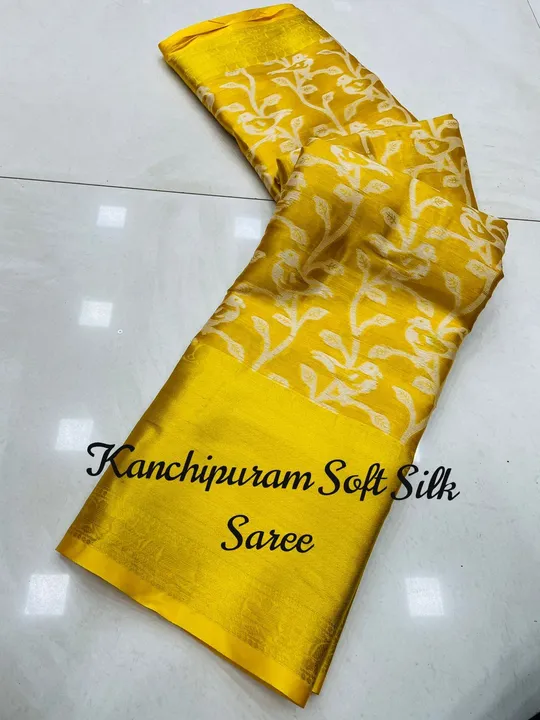Kanjiveram Soft Silk Saree Rich Pallu and Jacquard Blouse uploaded by Celeb Styles on 6/21/2023