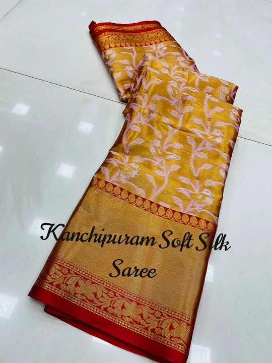 Kanjiveram Soft Silk Saree Rich Pallu and Jacquard Blouse uploaded by Celeb Styles on 6/21/2023