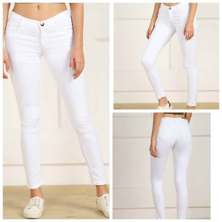 1 button white jeans  uploaded by Style collection on 6/21/2023