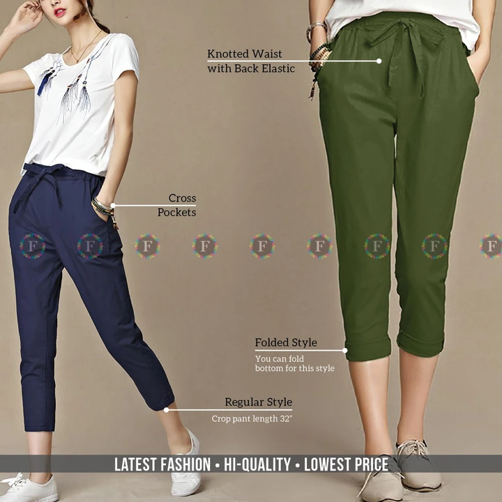 Knotted crop capri pant uploaded by Rise earth india on 6/21/2023