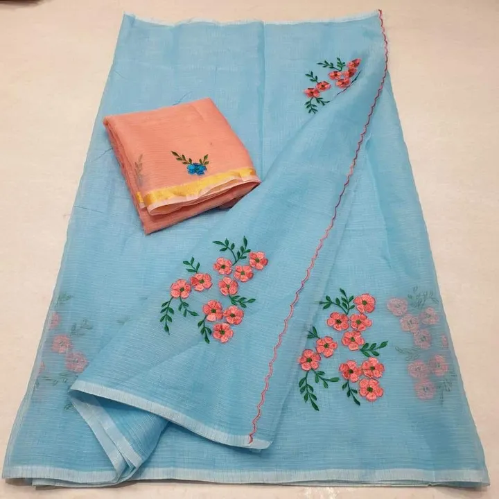 Kota doria embroidery work saree  uploaded by Ansari Handloom on 6/21/2023
