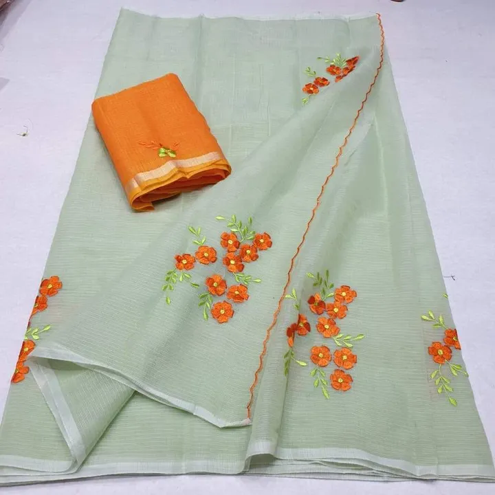 Kota doria embroidery work saree  uploaded by Ansari Handloom on 6/21/2023