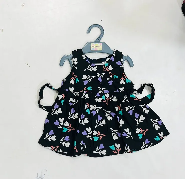 Newborn baby soft printed sleeveless frock uploaded by business on 6/21/2023