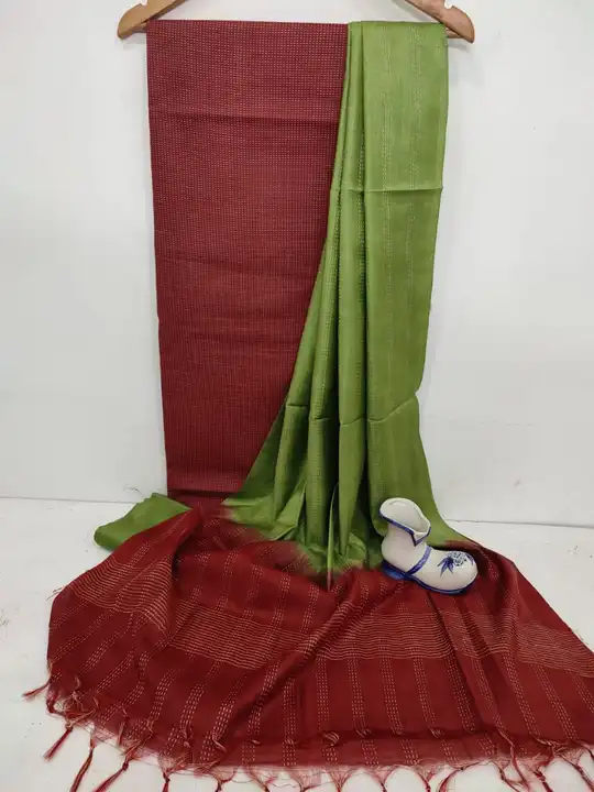 Post image Semi tussar with katha work weaving design suit set
Top bottam and duptta all size 2.5 mtr very good qwality retail and wholesale available please contact my WhatsApp number 7634887601 thank you
