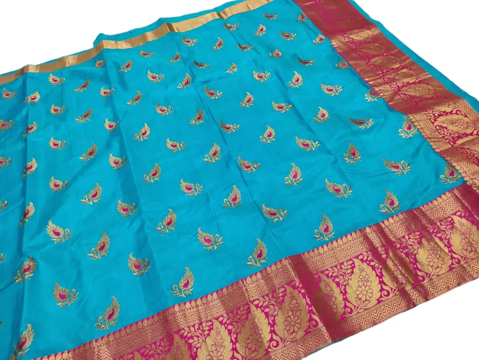 Silk Saree With Embroidery Work  uploaded by Mks Creations  on 6/21/2023