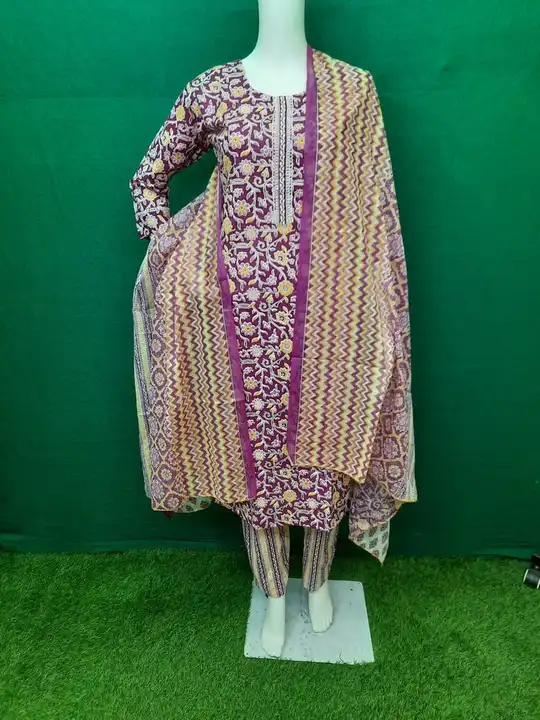 Cotton kurti with dupatta and pant uploaded by Fashion Store Sunam on 5/25/2024