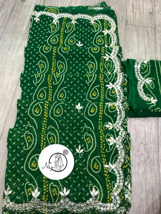 presents exclusive  rai bandej  saree 

such an unique colour and perfect for the party

👉keep shop uploaded by Gotapatti manufacturer on 6/22/2023