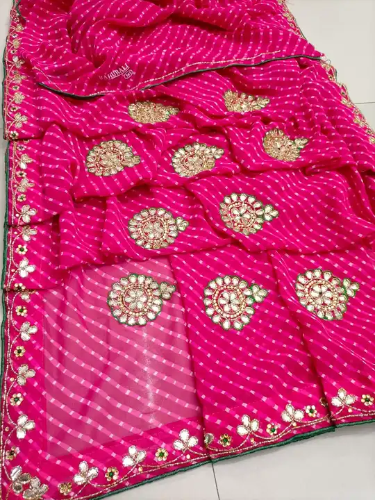 😍😍 *NEW LAUNCHED SAWAN SPECIAL MOTHRA*😍🤩

💃🏻CBC Micro Georgette Fabric *MOTHRA* Rani Colour Sa uploaded by Gotapatti manufacturer on 6/22/2023