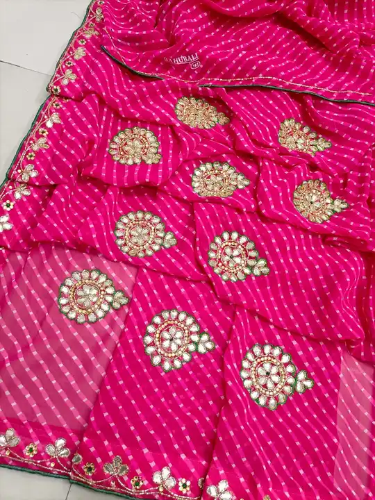 😍😍 *NEW LAUNCHED SAWAN SPECIAL MOTHRA*😍🤩

💃🏻CBC Micro Georgette Fabric *MOTHRA* Rani Colour Sa uploaded by Gotapatti manufacturer on 6/22/2023