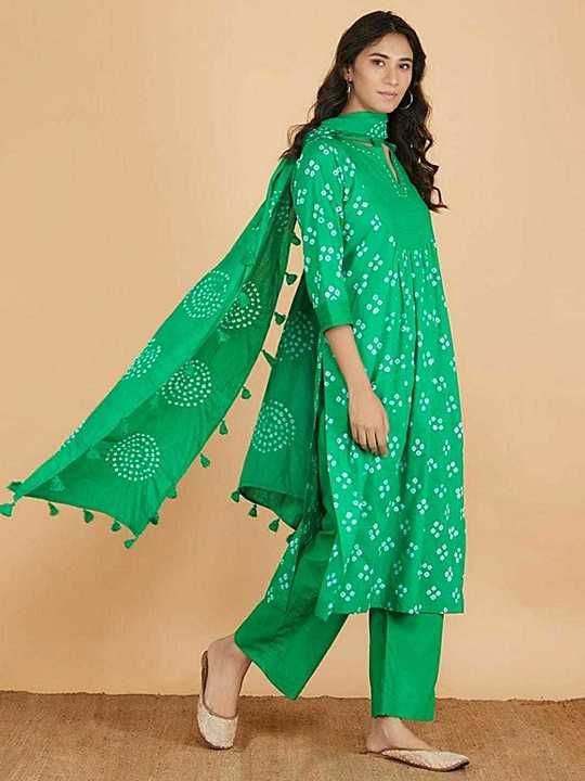 Post image *Premium Rayyon kurti Plazo with Dupataa in  Forest Green Color*..

*Stylish printed kurti with 3/4 Sleeves paired up with 2.2 Mtr Dupataa with  Pompom Border lace*

*Sizes M to XXL*